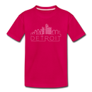 Detroit, Michigan Youth T-Shirt - Skyline Youth Detroit Tee - dark pink