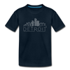 Detroit, Michigan Youth T-Shirt - Skyline Youth Detroit Tee - deep navy