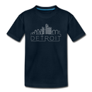 Detroit, Michigan Youth T-Shirt - Skyline Youth Detroit Tee - deep navy