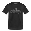 Fort Worth, Texas Youth T-Shirt - Skyline Youth Fort Worth Tee - black