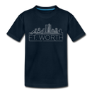 Fort Worth, Texas Youth T-Shirt - Skyline Youth Fort Worth Tee - deep navy