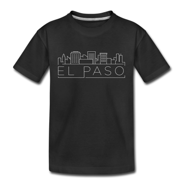El Paso, Texas Youth T-Shirt - Skyline Youth El Paso Tee - black