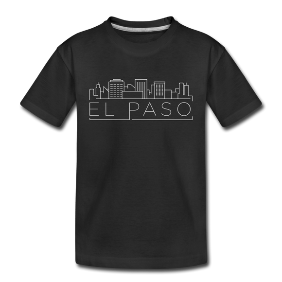 El Paso, Texas Youth T-Shirt - Skyline Youth El Paso Tee - black