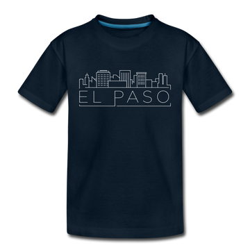El Paso, Texas Youth T-Shirt - Skyline Youth El Paso Tee - deep navy