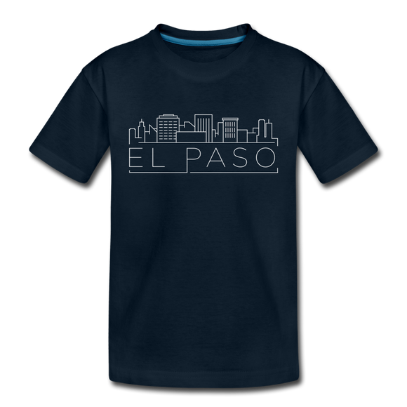 El Paso, Texas Youth T-Shirt - Skyline Youth El Paso Tee - deep navy