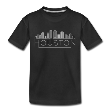 Houston, Texas Youth T-Shirt - Skyline Youth Houston Tee - black