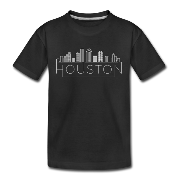 Houston, Texas Youth T-Shirt - Skyline Youth Houston Tee - black