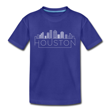 Houston, Texas Youth T-Shirt - Skyline Youth Houston Tee - royal blue