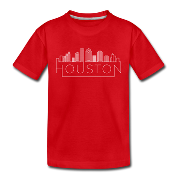 Houston, Texas Youth T-Shirt - Skyline Youth Houston Tee - red