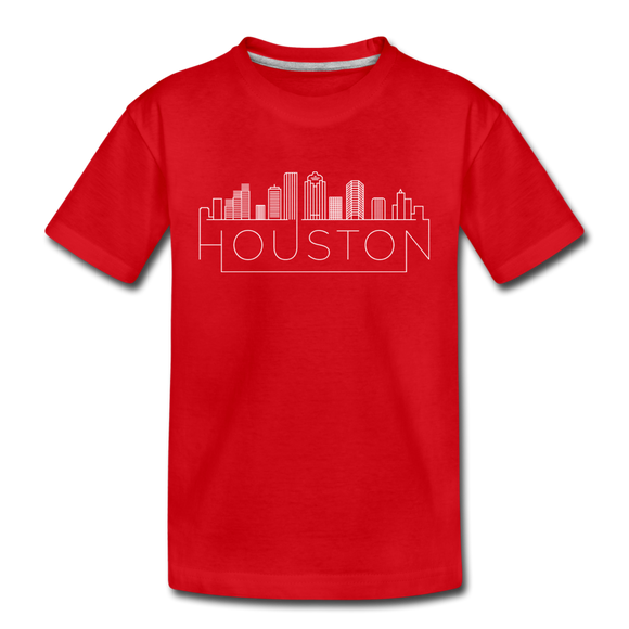 Houston, Texas Youth T-Shirt - Skyline Youth Houston Tee - red
