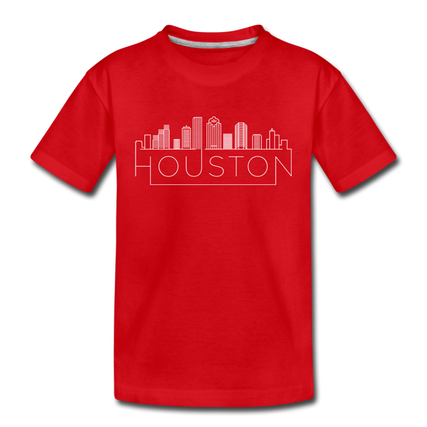 Houston, Texas Youth T-Shirt - Skyline Youth Houston Tee - red