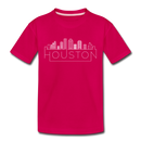 Houston, Texas Youth T-Shirt - Skyline Youth Houston Tee - dark pink