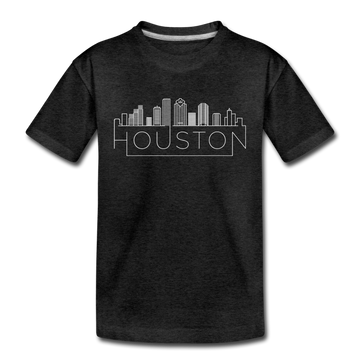 Houston, Texas Youth T-Shirt - Skyline Youth Houston Tee - charcoal gray