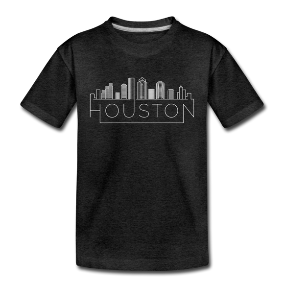 Houston, Texas Youth T-Shirt - Skyline Youth Houston Tee - charcoal gray