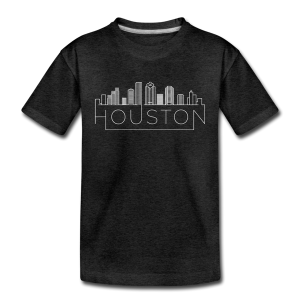 Houston, Texas Youth T-Shirt - Skyline Youth Houston Tee - charcoal gray