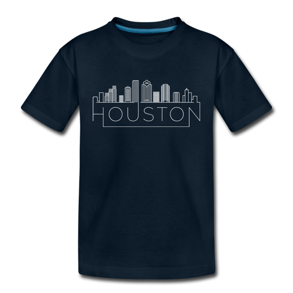 Houston, Texas Youth T-Shirt - Skyline Youth Houston Tee - deep navy