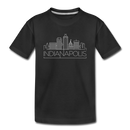 Indianapolis, Indiana Youth T-Shirt - Skyline Youth Indianapolis Tee - black