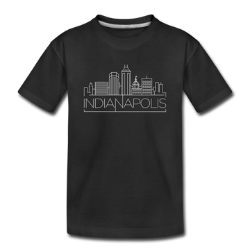 Indianapolis, Indiana Youth T-Shirt - Skyline Youth Indianapolis Tee - black