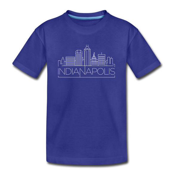 Indianapolis, Indiana Youth T-Shirt - Skyline Youth Indianapolis Tee - royal blue