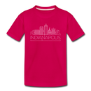 Indianapolis, Indiana Youth T-Shirt - Skyline Youth Indianapolis Tee - dark pink