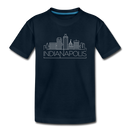 Indianapolis, Indiana Youth T-Shirt - Skyline Youth Indianapolis Tee - deep navy