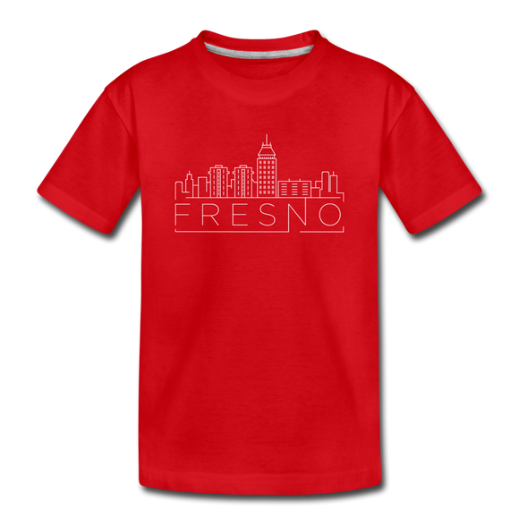 Fresno, California Youth T-Shirt - Skyline Youth Fresno Tee - red
