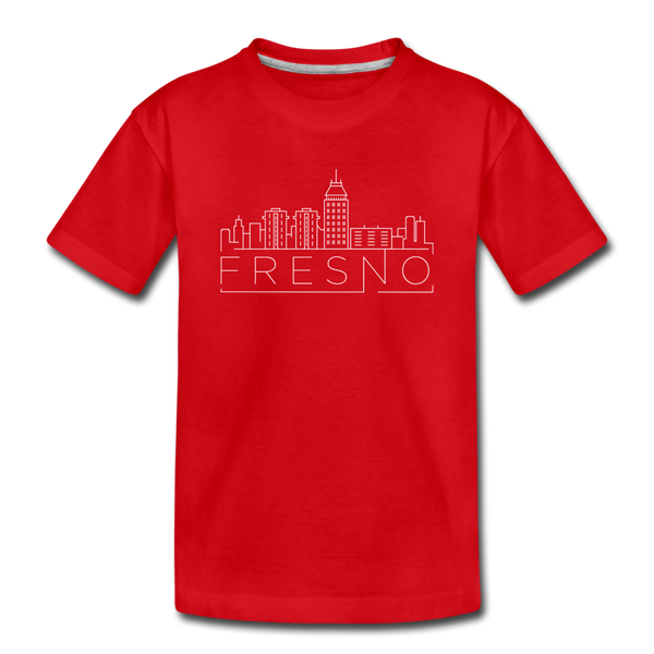 Fresno, California Youth T-Shirt - Skyline Youth Fresno Tee - red