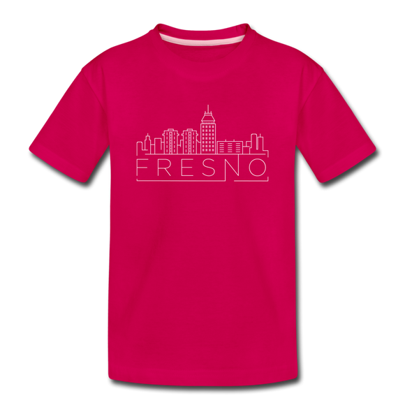Fresno, California Youth T-Shirt - Skyline Youth Fresno Tee - dark pink