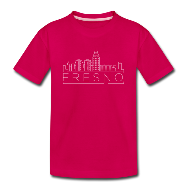 Fresno, California Youth T-Shirt - Skyline Youth Fresno Tee - dark pink