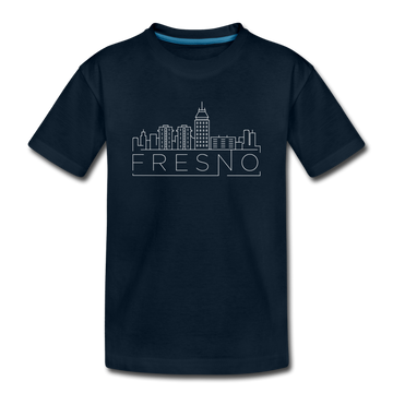 Fresno, California Youth T-Shirt - Skyline Youth Fresno Tee - deep navy