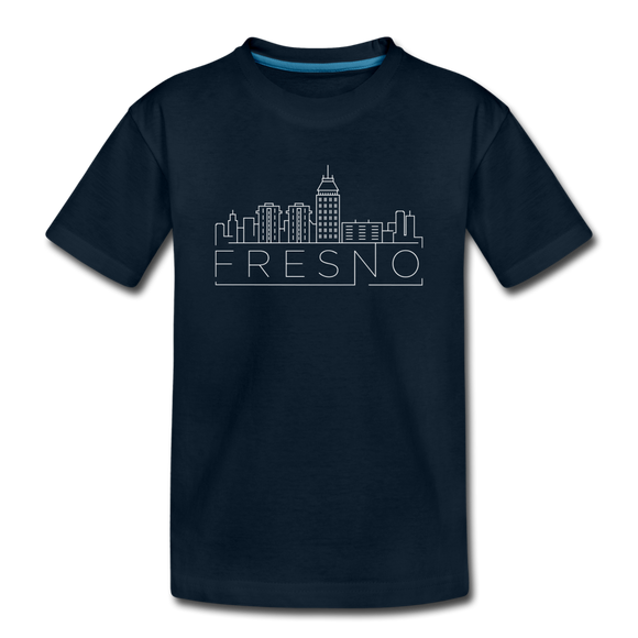 Fresno, California Youth T-Shirt - Skyline Youth Fresno Tee - deep navy