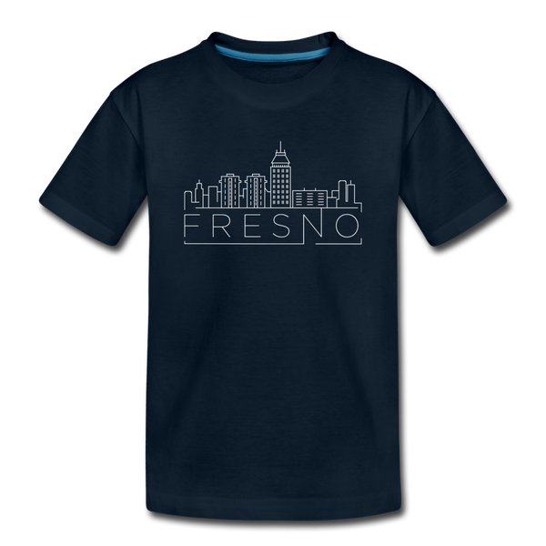 Fresno, California Youth T-Shirt - Skyline Youth Fresno Tee - deep navy