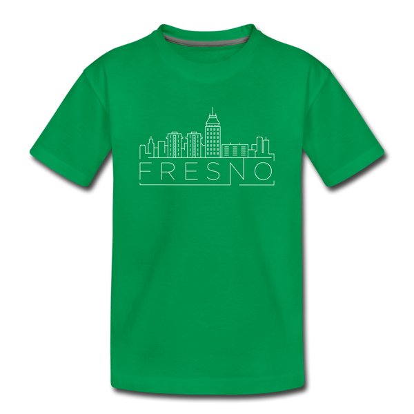 Fresno, California Youth T-Shirt - Skyline Youth Fresno Tee - kelly green