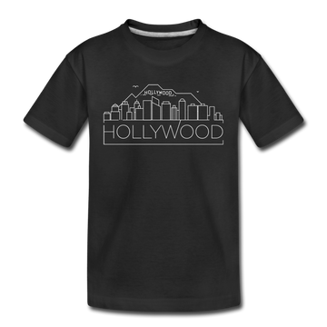 Hollywood, California Youth T-Shirt - Skyline Youth Hollywood Tee - black