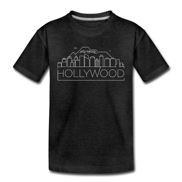 Hollywood, California Youth T-Shirt - Skyline Youth Hollywood Tee - charcoal gray