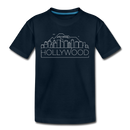 Hollywood, California Youth T-Shirt - Skyline Youth Hollywood Tee - deep navy