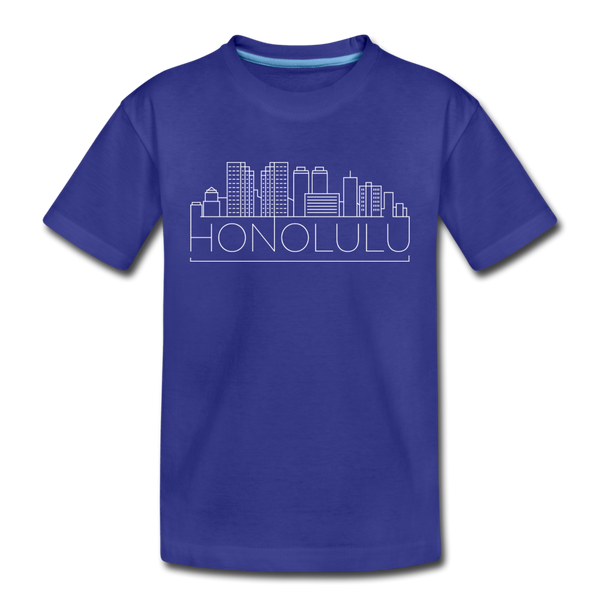 Honolulu, Hawaii Youth T-Shirt - Skyline Youth Honolulu Tee - royal blue