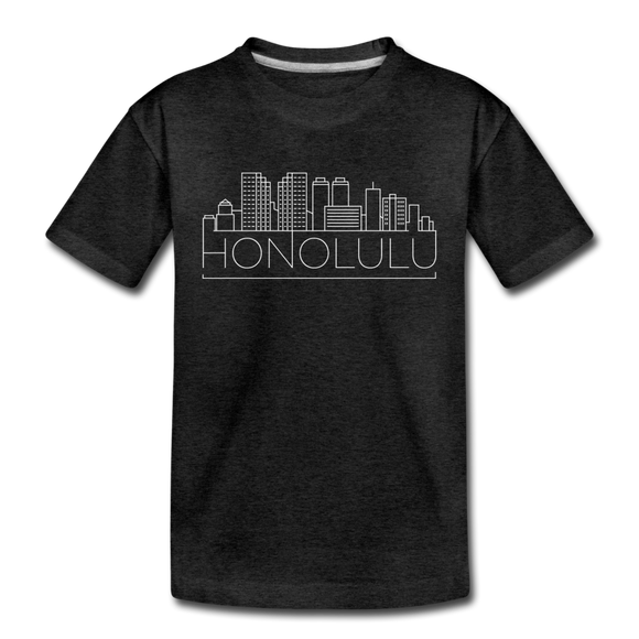 Honolulu, Hawaii Youth T-Shirt - Skyline Youth Honolulu Tee - charcoal gray