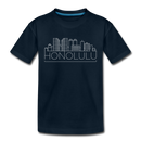 Honolulu, Hawaii Youth T-Shirt - Skyline Youth Honolulu Tee - deep navy
