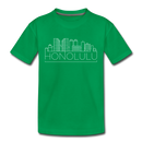 Honolulu, Hawaii Youth T-Shirt - Skyline Youth Honolulu Tee - kelly green