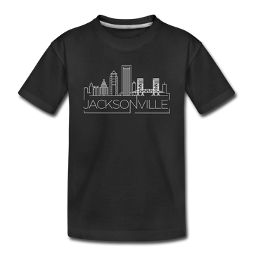 Jacksonville, Florida Youth T-Shirt - Skyline Youth Jacksonville Tee - black