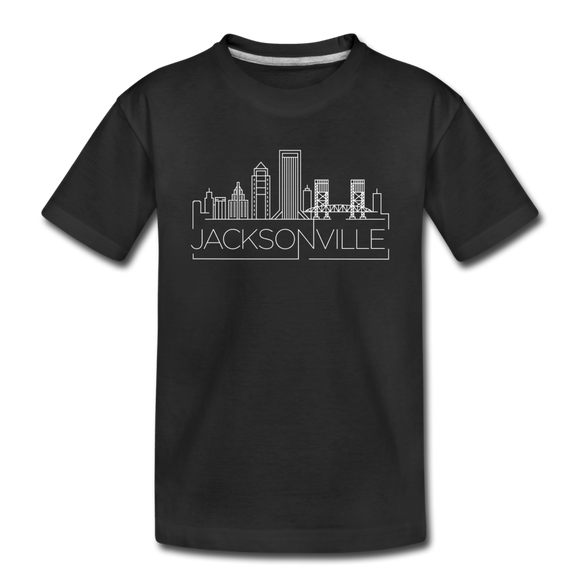 Jacksonville, Florida Youth T-Shirt - Skyline Youth Jacksonville Tee - black