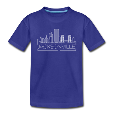Jacksonville, Florida Youth T-Shirt - Skyline Youth Jacksonville Tee - royal blue