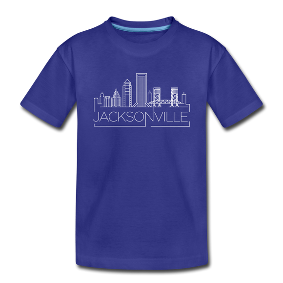 Jacksonville, Florida Youth T-Shirt - Skyline Youth Jacksonville Tee - royal blue