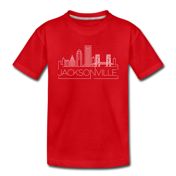 Jacksonville, Florida Youth T-Shirt - Skyline Youth Jacksonville Tee - red