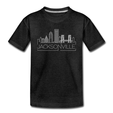 Jacksonville, Florida Youth T-Shirt - Skyline Youth Jacksonville Tee - charcoal gray
