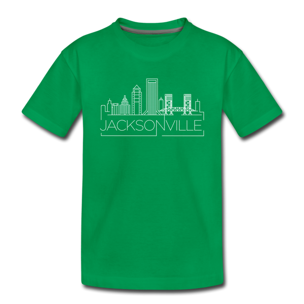 Jacksonville, Florida Youth T-Shirt - Skyline Youth Jacksonville Tee - kelly green