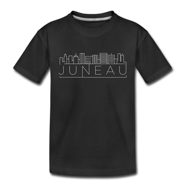 Juneau, Alaska Youth T-Shirt - Skyline Youth Juneau Tee - black