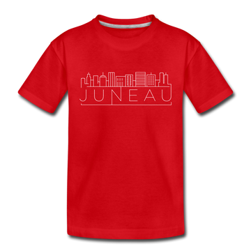 Juneau, Alaska Youth T-Shirt - Skyline Youth Juneau Tee - red