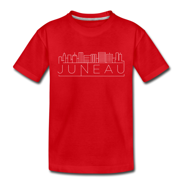 Juneau, Alaska Youth T-Shirt - Skyline Youth Juneau Tee - red